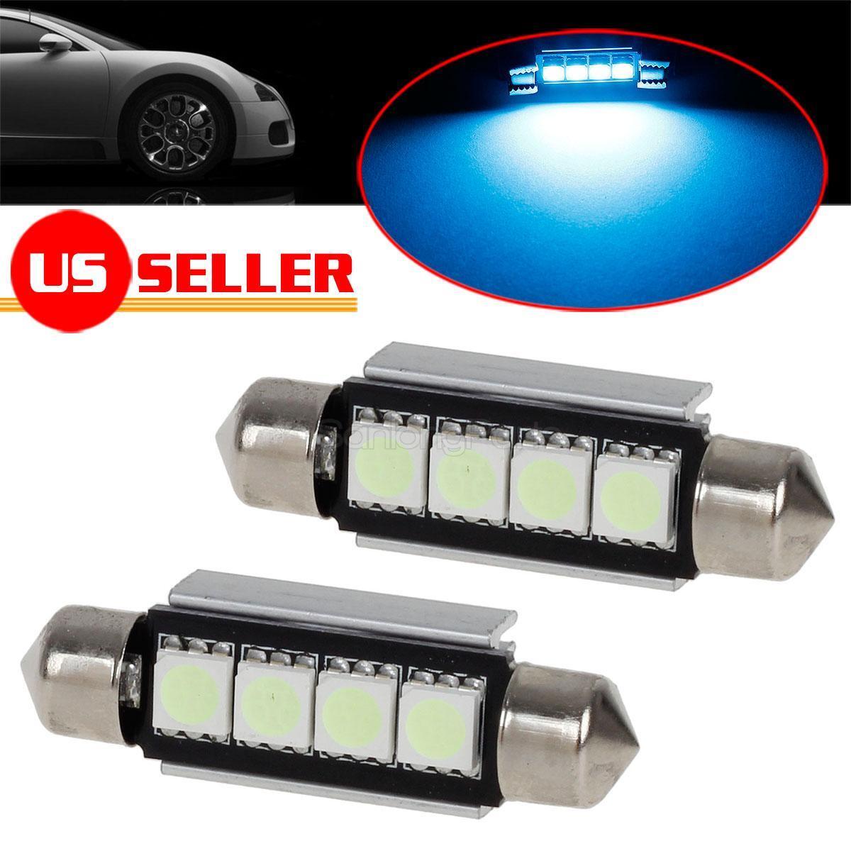 2x Ice Blue 561 562 LED Bulbs for Car Interior Dome Map Lights Lamps Accessories