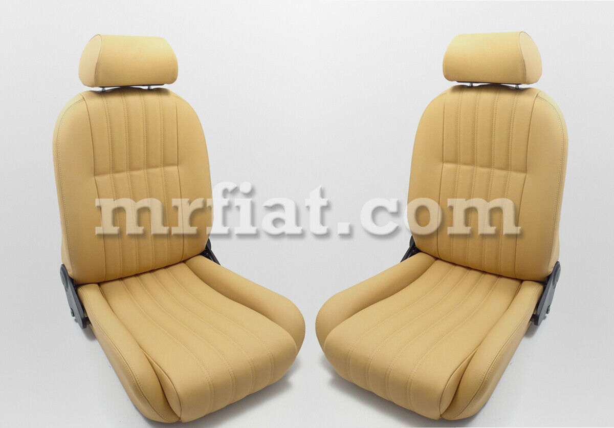 Fiat 124 Spider Tan Leather Seat Set 1979-85 New