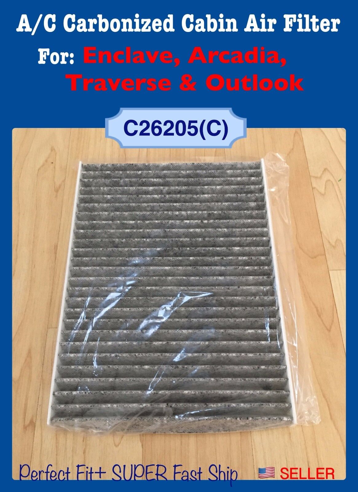 A/C Carbonized Cabin Filter For Enclave Traverse Acadia Outlook 26205C