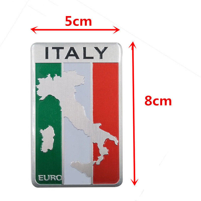 1pcs Italy Italian Flag 3D Logo Emblem Metal Alloy Badge Car Auto Decor Sticker