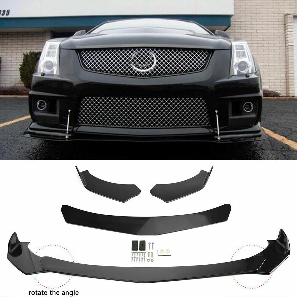 For Cadillac CTS CTS-V Front Bumper Lip Body Kit Spoiler Splitter Glossy Black