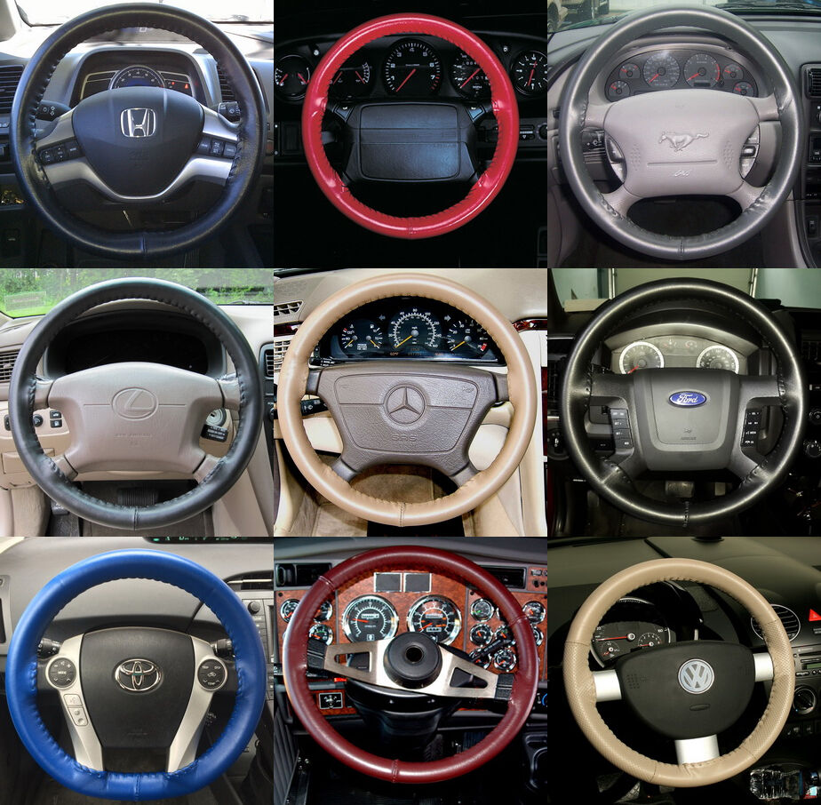 Wheelskins Genuine Leather Steering Wheel Cover for Ford Mustang