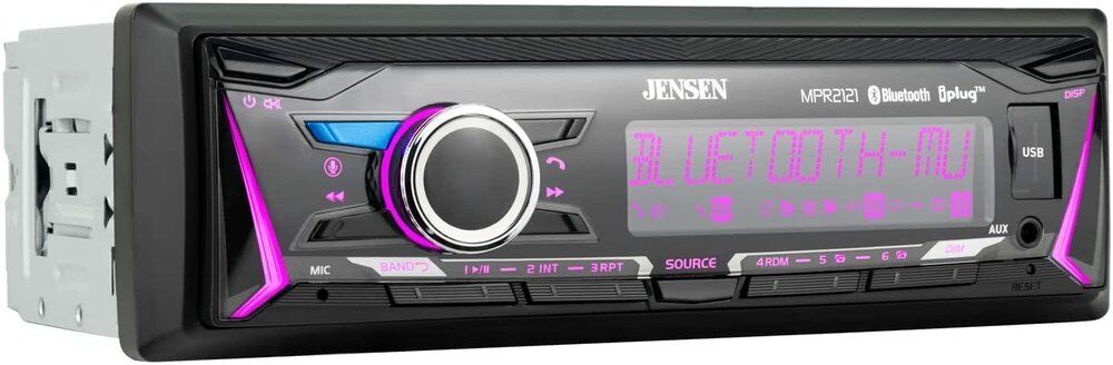Jensen MPR2121 Single DIN Bluetooth Mechless Car Stereo In-Dash Media Receiver