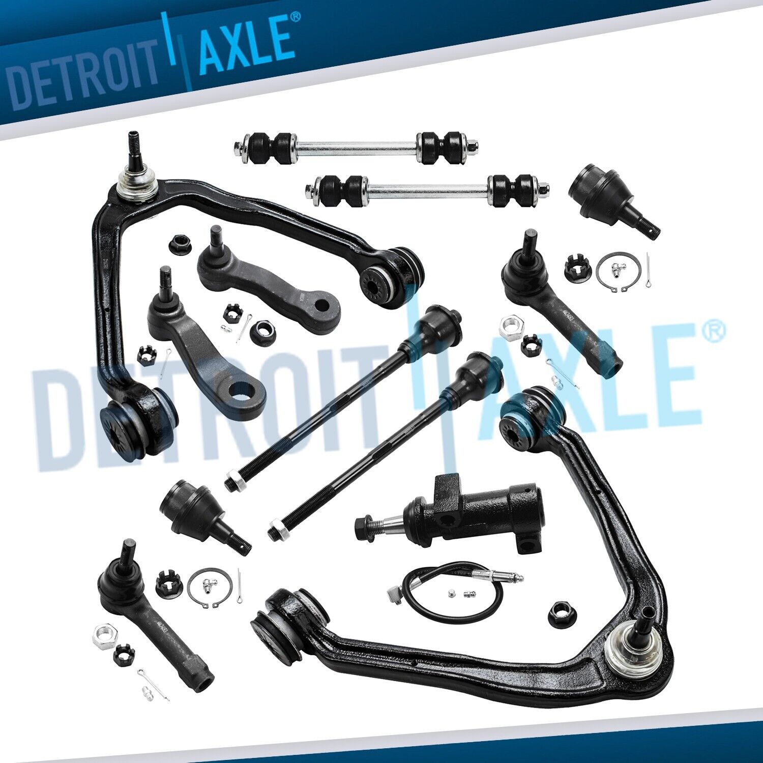 Front Upper Control Arms Tie Rods Suspension Kit for Chevy Silverado Sierra 1500
