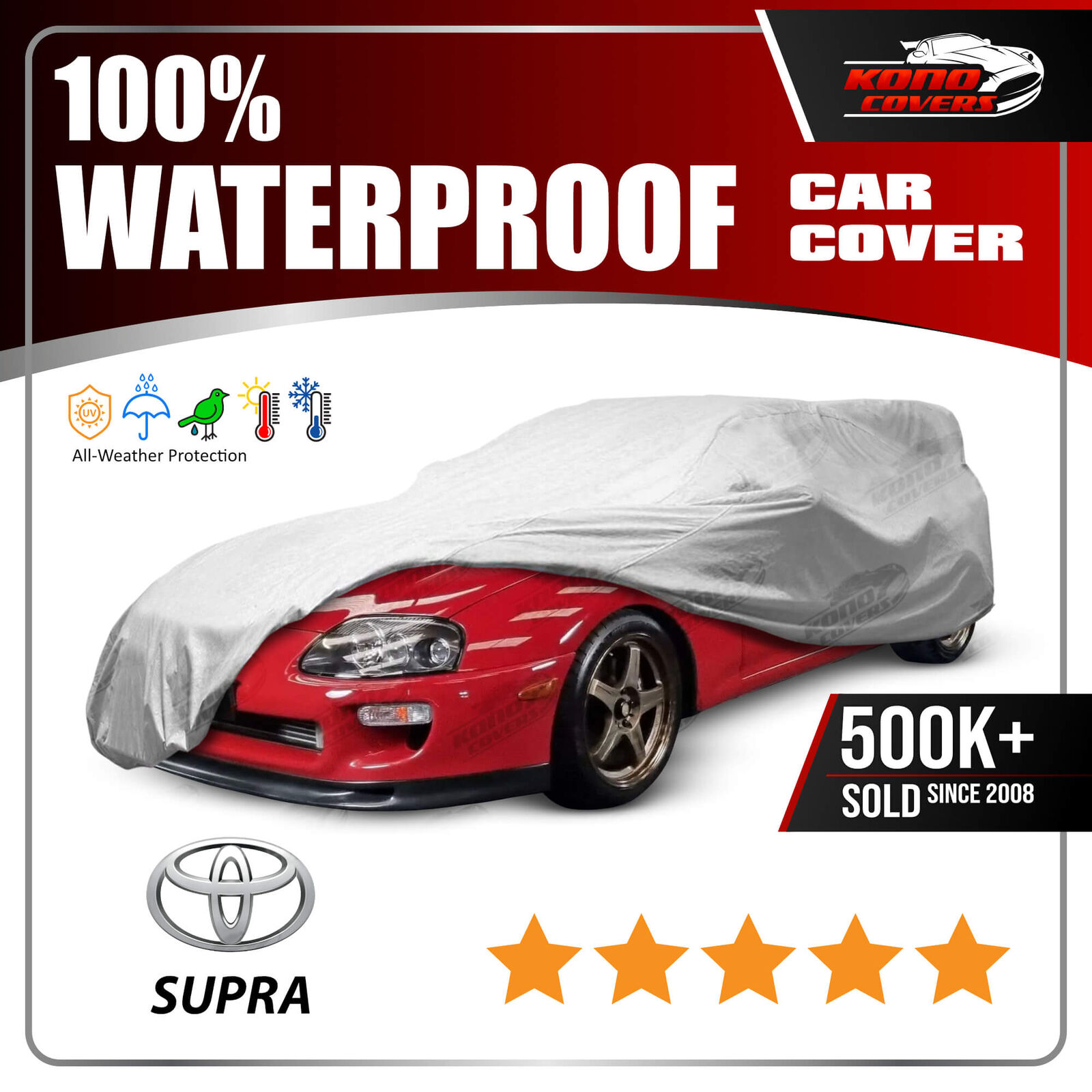 Fits Toyota SUPRA W/Spoiler 1993-1998 CAR COVER 100% Waterproof 100% Breathable