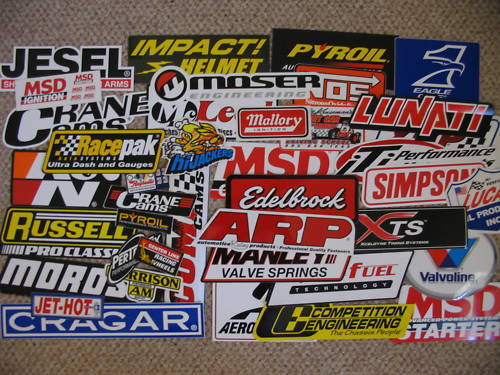 175+ original new race car decals stickers--NASCAR-NHRA-INDYCAR-chevy-ford-mopar