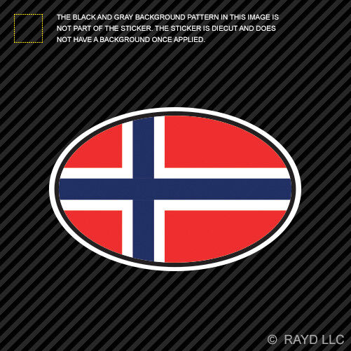 Norway Oval Sticker Die Cut Decal Norwegian Country Code euro NO v7