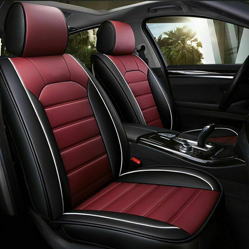 5-Seats Universal Car Seat Covers Deluxe PU Leather Seat Cover Cushion Full Set