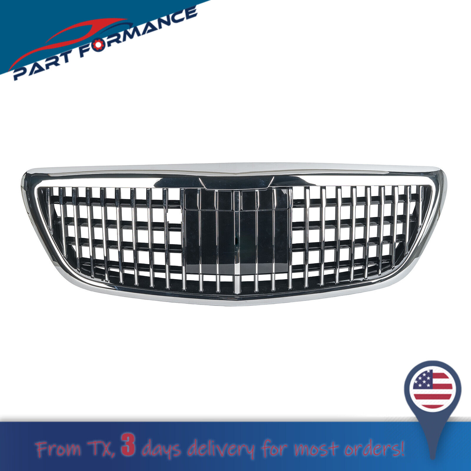 Chrome Front Grille Maybach Style Fit Mercedes S class W222 Sedan S550 2014-2020