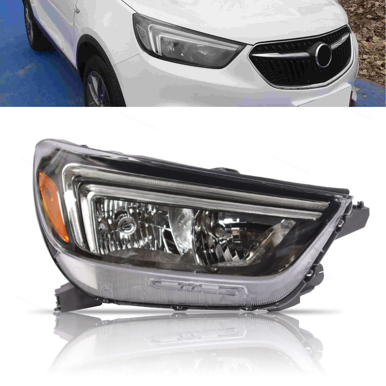 Headlight For 2017-2022 Buick Encore Halogen  W/LED DRL RH Side Clear Lens