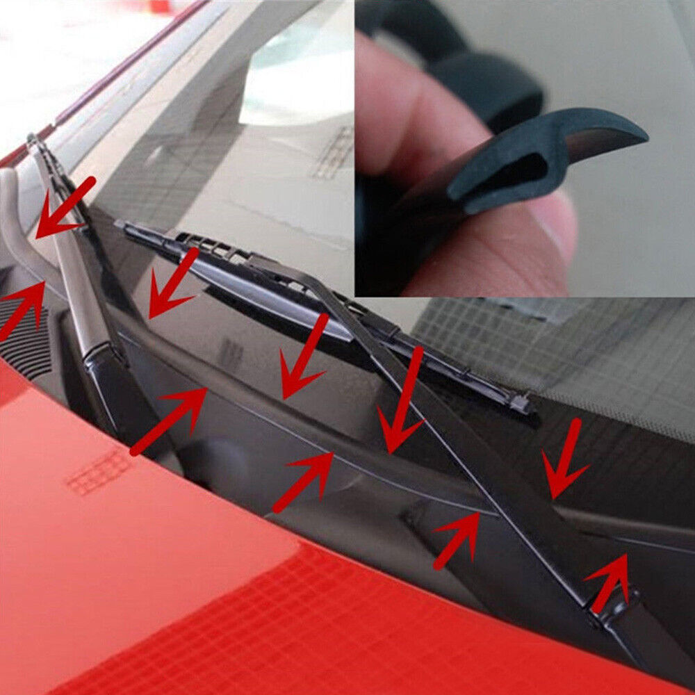 Car Rubber Seal Under Front Windshield Panel Sealed Trim Moulding Strips Black 