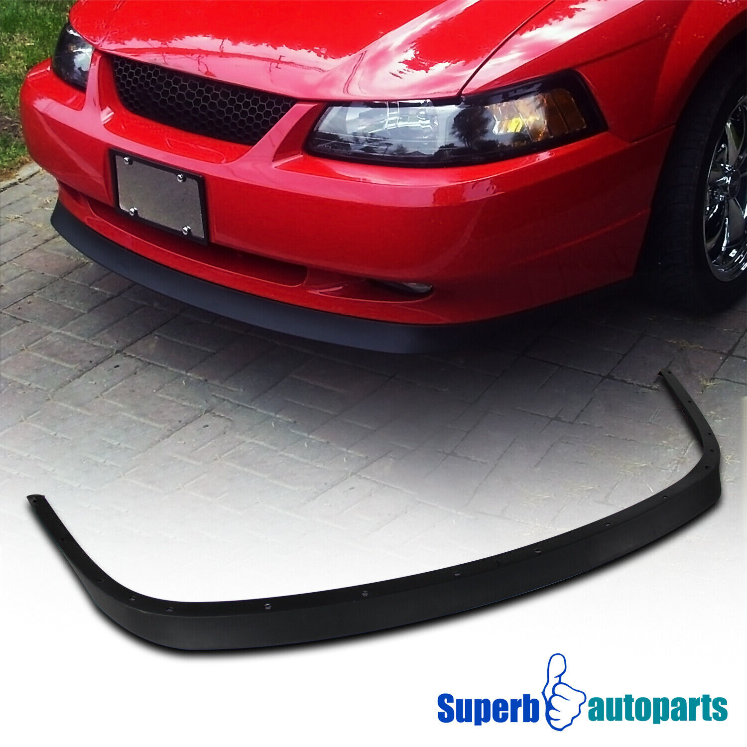 Fits 1999-2004 Ford Mustang V8 GT Front Bumper Lip ABS Spoiler Balck Replacement