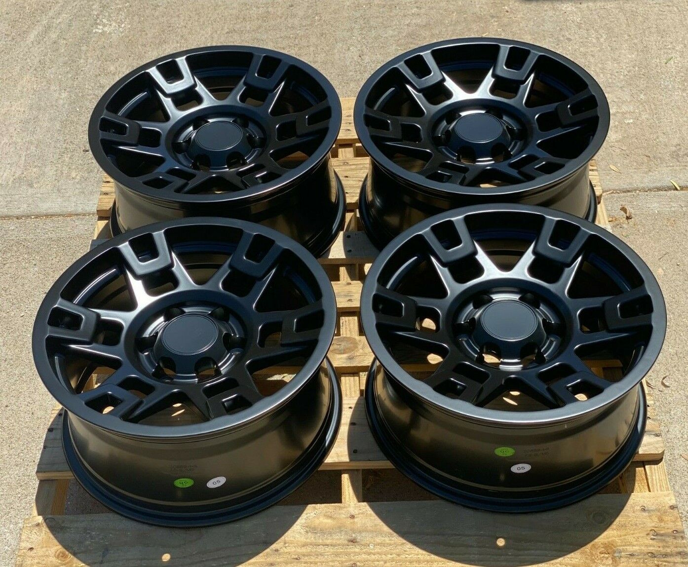 17x8 Matte Black Wheels Fits Toyota 4Runner Tacoma FJ 17 Inch 6x139 +15 Rims Set