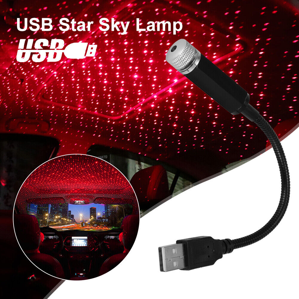 USB Car Accessories Interior Atmosphere Star Sky Lamp Ambient Night Lights US