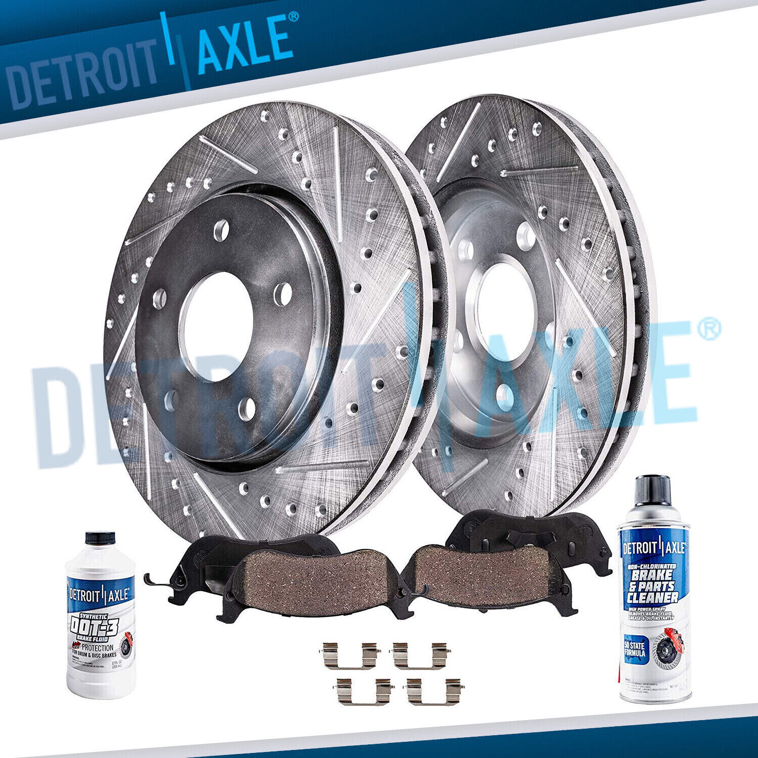 Front Drilled Rotors + Brake Pads for 2006-2009 2010 2011 Honda Civic DX LX EX