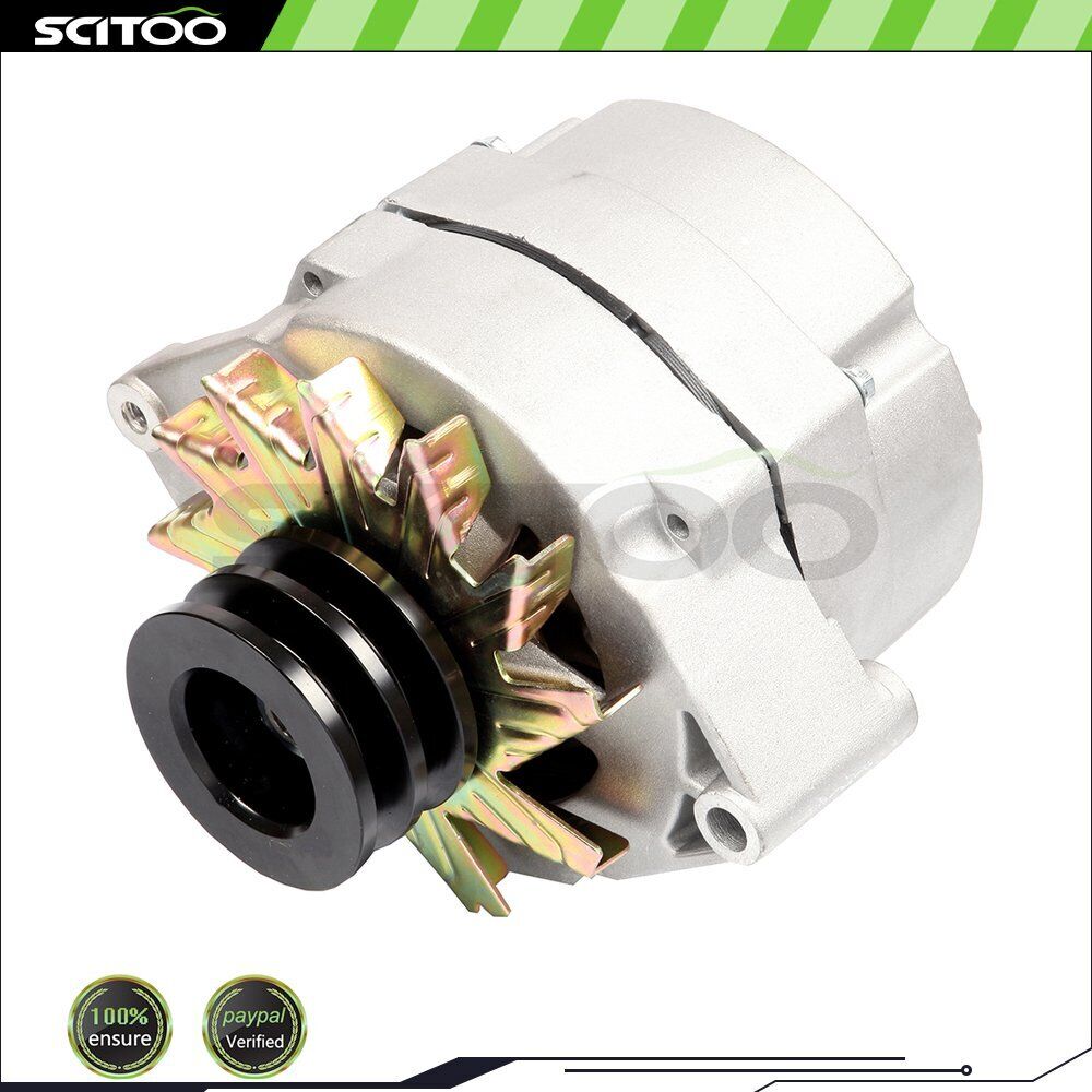 SCITOO Alternator For Tractor & Chevy 10SI 1-Wire One Wire with 2 Groove Pulley