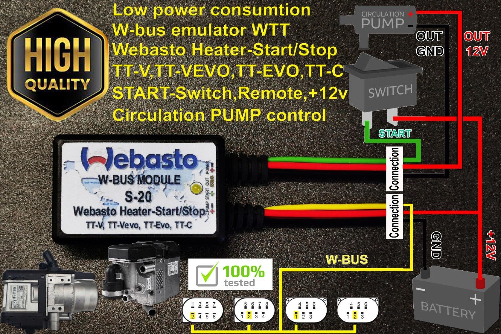 Webasto W-bus module S-20 Autonomous TT-V,TT-VEVO,TT-EVO,TT-C