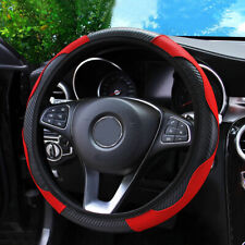 Red 38cm/15'' Car Microfiber Leather Steering Wheel Cover Universal Accessories picture