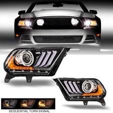 Pair for 2010-2012 Ford Mustang Headlights Sequential LED Projector w/ Bulbs  picture