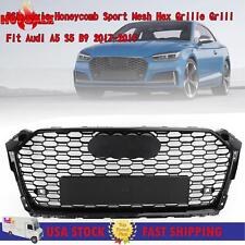 RS5 Style Honeycomb Sport Mesh Hex Grille Grill Fit for Audi A5 S5 B9 2017-2019 picture
