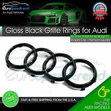 Audi Rings Front Grille Hood Emblem Gloss Black Badge A1 A3 A4 S4 A5 S5 A6 S6 TT picture