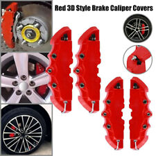 4x Car Disc Brake Caliper Covers Front & Rear Kit Red 3D Style Auto Accessories picture