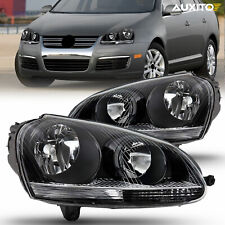 Black Headlights Headlamps Assembly For 2005-2010 Volkswagen GTI/Jetta/Rabbit EW picture
