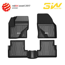 3W Liner Floor Mats for Lincoln MKC 2015-2022 Custom Fit All Weather TPE, Black picture