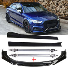 For Audi S3 RS3 A3 Front Bumper Lip Splitter Spoiler + Side Skirts + Strut Rods picture