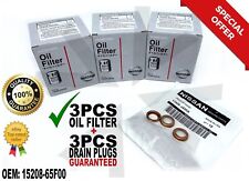 3 PCS NEW Genuine Nissan Oil Filter + Drain Plug 15208-65F00 65F0E 65F0C 🔥🔥🔥. picture