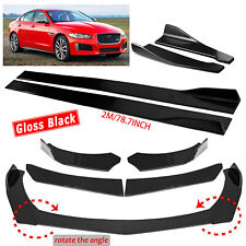 Glossy BLK JDM Front Lip Bumper+Side Skirts+Rear Diffuser Lip For Jaguar XE XF picture