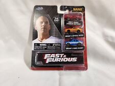 💎 Fast & Furious 3-Pack Nano Hollywood Rides Dom's Charger Brian's Toyota Supra picture