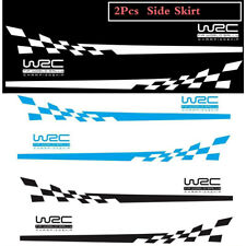 2 Pcs WRC Racing Plaid Hood Side Door Fender Stripes Stickers For Race Car SUV picture