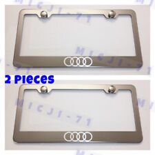 X2 Audi Stainless Steel License Plate Frame Rust Free W/ Caps picture