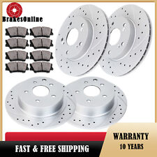 Front and Rear Brake Rotors Pads Fit for Honda Civic 2006-2011 Drilled Slotted picture