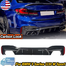 For 17-23 BMW G30 5 Series W/ M Sport Bumper M5 Style Rear Diffuser Carbon Look picture