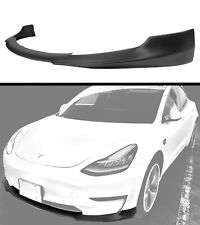 Fits 17-21 Tesla Model 3 Front Bumper Lip Spoiler - Unpainted Matte Black picture