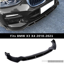 4PC Fit BMW X3 X4 2018-2021 Front Bumper Lip Spoiler Body Kit Spoiler ShinyBlack picture