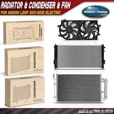3x Radiator & AC Condenser & Cooling Fan Kit for Nissan LEAF 2011-2012 Electric picture