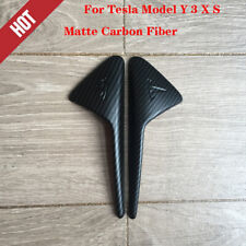 For Tesla Model Y 3 X S Matte Carbon Fiber Side camera protection cover 2PCS  picture