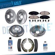 Front Rotors + Rear Drums + Brake Pads & Shoes for 2001 - 2005 Honda Civic 1.7L picture