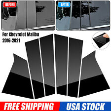 For 2016-2021 Chevrolet Malibu 6PCS Black Pillar Posts Door Trim Piano Cover Kit picture
