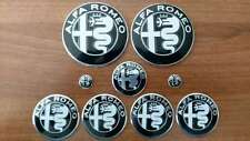 FULL Set of 9pcs Alfa Romeo BLACK DESIGN GIULIA emblem badge logo insignia picture