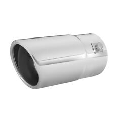 Car Muffler Tip Exhaust Pipe, Stainless Steel Chrome Effect, Fit 1.75-2.5 inch ⌀ picture