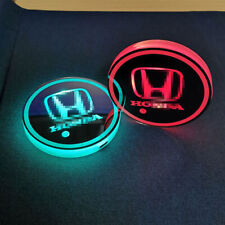 2x 7 Colors LED Lights Car Cup Holder Mat Cup Pad Drinks Coaster Car Accessories picture