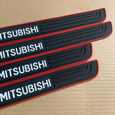 For Mitsubishi Red Trim Rubber Car Door Scuff Sill Cover Panel Step Protector X4 picture