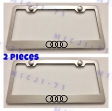X2 Audi Stainless Steel License Plate Frame Rust Free W/ Caps picture