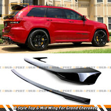 FOR 2013-2021 JEEP GRAND CHEROKEE R STYLE REAR ROOF SPOILER + TAILGATE MID WING picture