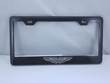 Aston Martin Silver Logo Carbon Fiber license Plate Frame 2x2 Gloss picture