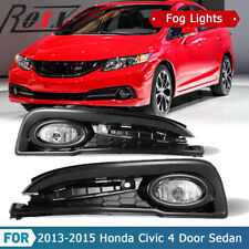 Driving Front Lamps for 2013 2014 2015 Honda Civic 4 Door Sedan Fog Lights PAIR picture